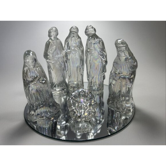 Vintage House Of Lloyd Christmas Around The World Crystal Glass Nativity Set - Picture 10 of 13